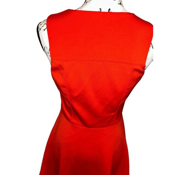 Vince Camuto‎ Orange Sleeveless Full Zip Dress Size 4 Polyester & Spandex Euc - Picture 5 of 11